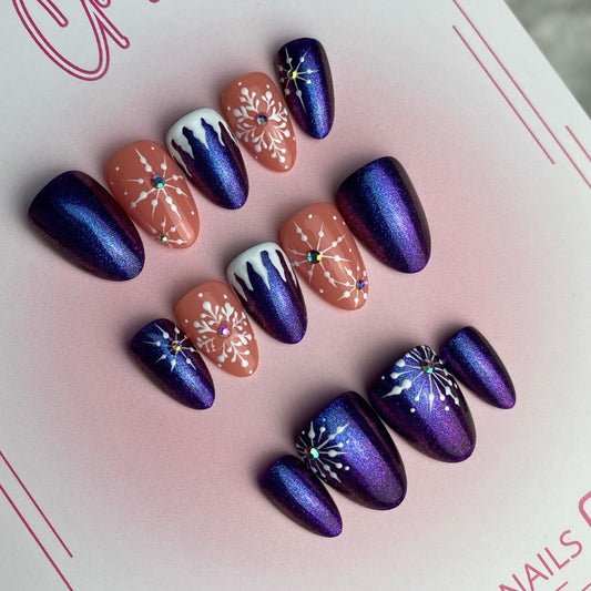 RTS Purple & Nude w/Snowflakes